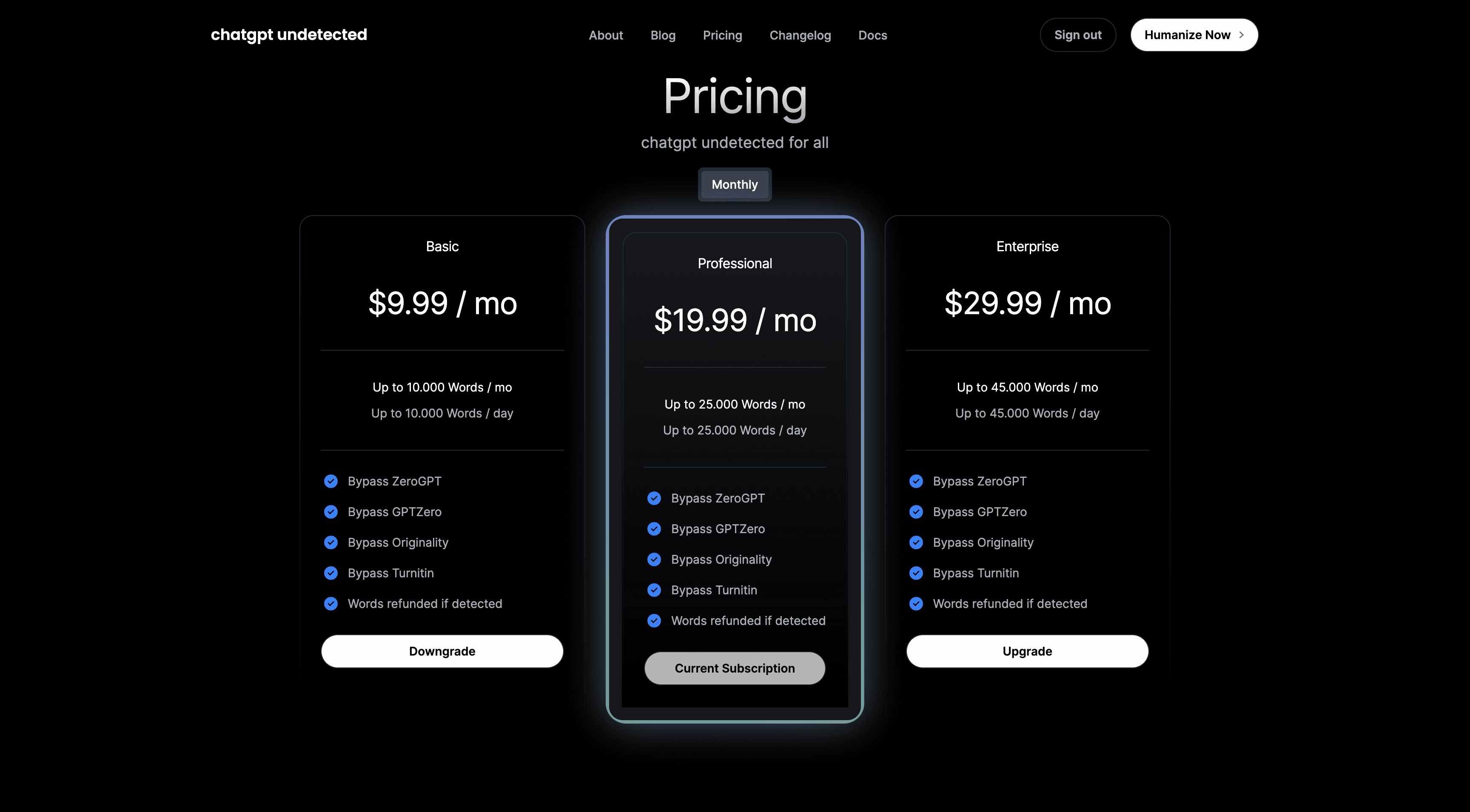 Subscription plans